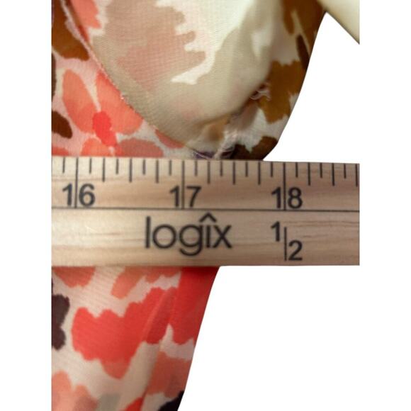 Lauren Ralph Lauren Dress Size 6 Tie Neck Spring Floral Chiffon Long Sleeve - Picture 10 of 13